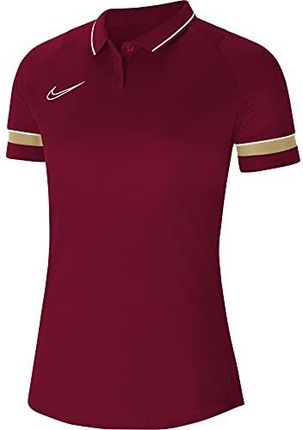 NIKE Damska koszulka polo Dri-FIT Academy, czerwony/biały/dżersejowy złoty/biały, XL