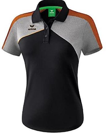 Erima Premium One 2.0 damska koszulka polo czarny Schwarz/Grau Melange/Neon Orange 36