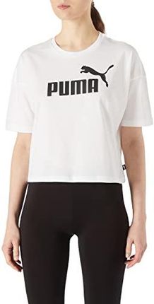 Puma Damen Crop Top ESS Cropped Logo Tee, White, L, 586866