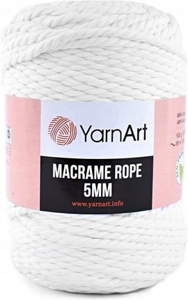 Sznurek YarnArt Macrame Rope 5 mm 751 biel