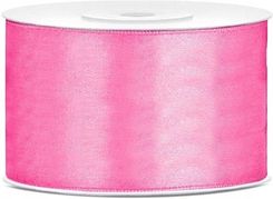 Zdjęcie Tasiemka Wstążka Satynowa Różowa 38mm/25m - Czarne