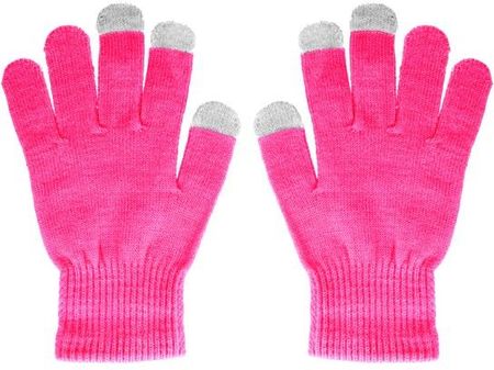 Rękawiczki zimowe dotykowe różowe