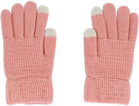 Rękawiczki zimowe dotykowe różowe 2