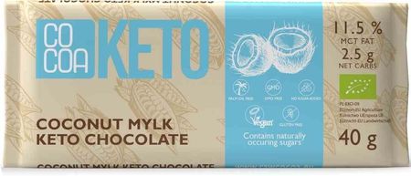 Cocoa Keto Czekolada Biała Kokosowa Z Mct Bez Cukru 40g