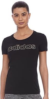 Adidas damski T-shirt W E BRANDED T, czarny/miedziany met, 2XS, FL0164