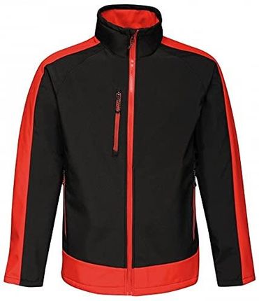 Regatta TRA618 48B70 profesjonalny kontrastowy wodoodporny 3-warstwowa membrana kurtka softshell, Blk/ClssicRd, L