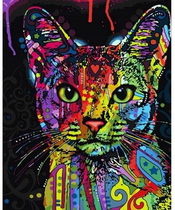 Haft Diamentowy Obraz Mozaika Kot W Kolorze 30x40