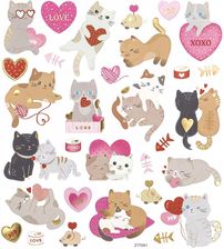 Zdjęcie Naklejki Kotki 31 Szt. Kolorowe Ze Złocieniami - Grodzisk Wielkopolski