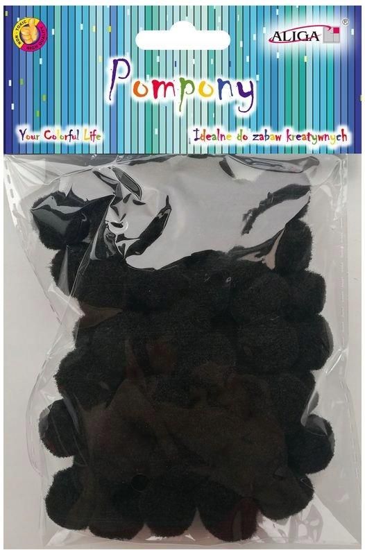 Pompony czarne 2cm, op. 60szt. POM408, Aliga Ceny i opinie Ceneo.pl
