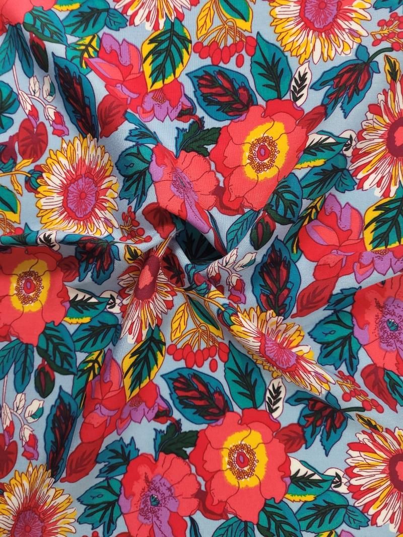 Wiskoza tkanina neonowe kwiaty materiał sukienka - Ceny i opinie 