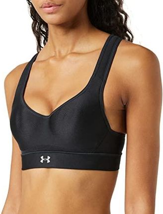 Under Armour Damski biustonosz Warp Knit High Impact Bra, sportowy biustonosz do wysokich obciążeń, wspomagający sportowy biustonosz czarny czarny 85B