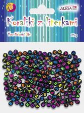 Zdjęcie Koraliki plastikowe literki na czarnym tle 7mm 25g - Biskupiec