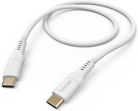 Hama Flexible kabel ładujący USB-C - USB-C 1,5m silikon biały (201577)