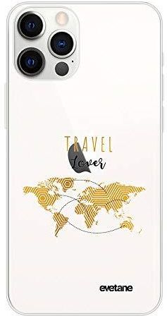 Evetane - Cover in silicone compatibile con iPhone 12/12 Pro - Protezione morbida, ultra resistente - sottile e trasparente - Cover posteriore - Peste mais Princesse