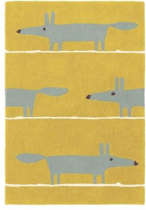 Żółty Dywan Dziecięcy Foxes