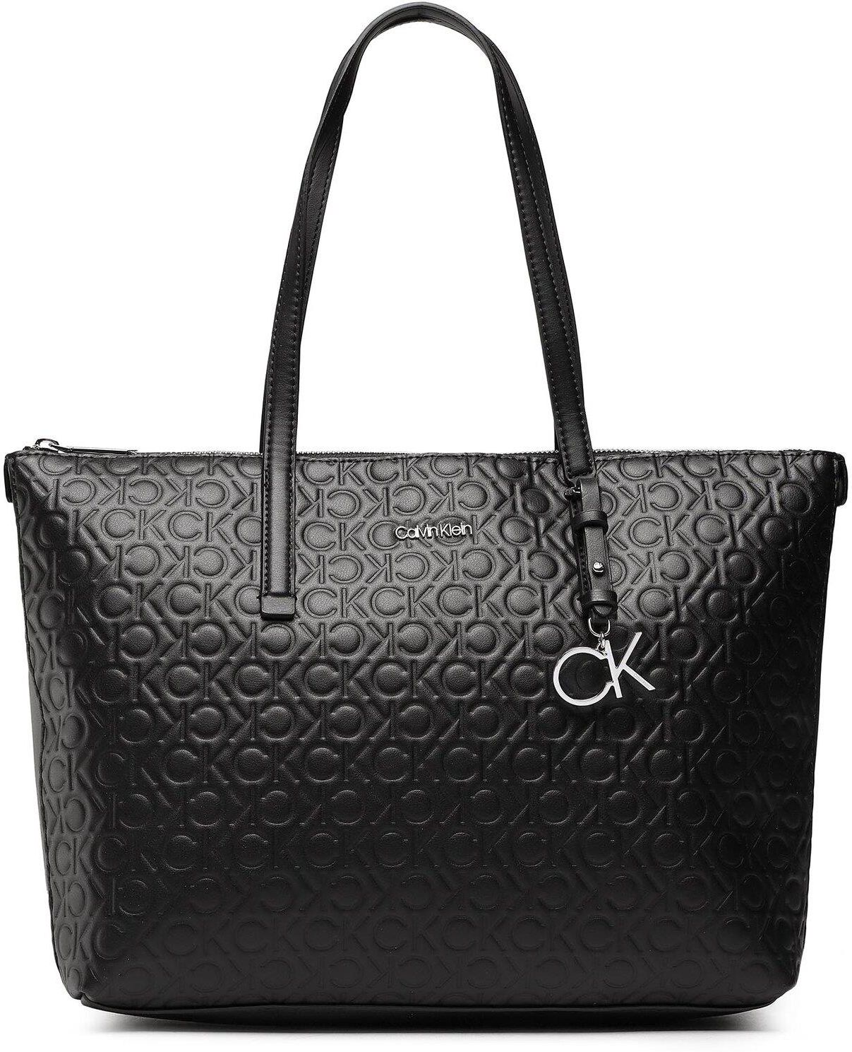 Calvin Klein Torebka Ck Must Shopper Mid Embossed Mono K60k610274 Czarny Ceny I Opinie Ceneopl 6906