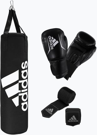 adidas Zestaw Bokserski Performance Boxing Set Worek + Rękawice Bandaż Czarno Biały Adibac11Kit Eun