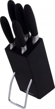 Elitehoff Blok na noże drewniany czarny stojak na akcesoria kuchenne z nożami kuchennymi (E6271)