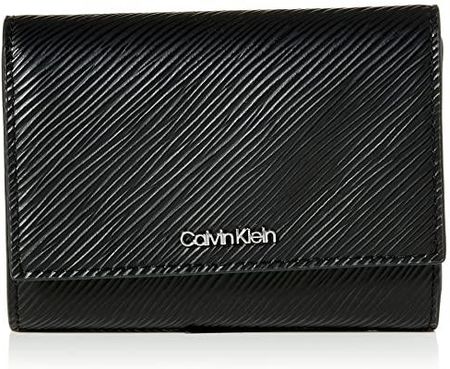 Calvin Klein Damskie portfele Trifold MD Saffiano, Ck Black, jeden rozmiar