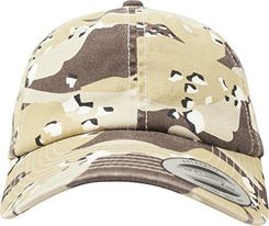 Flexfit Czapka z daszkiem o niskim profilu Camo Washed Cap unisex dla kobiet i mężczyzn, z wzorem kamuflażowym i zapięciem na sprzączkę, retro desert