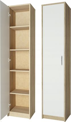 Meble Bestseller wąski regał zamykany Dąb Sonoma Biel Mat 19368