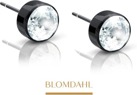 Blomdahl Kolczyki Bezel Crystal 4 mm SFJ czarny tytan medyczny
