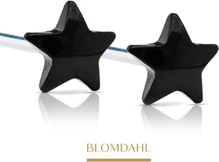 Blomdahl Kolczyki Star 8 mm SFJ czarny tytan medyczny