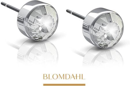 Blomdahl Kolczyki Bezel Crystal 4 mm SFJ srebrny tytan medyczny
