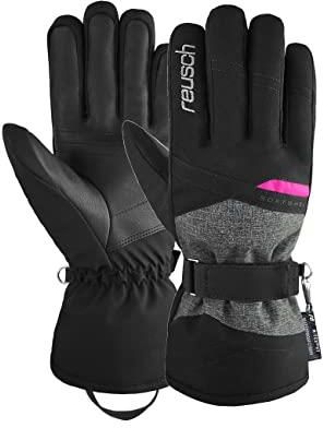 Reusch Damskie rękawiczki na palce jasne R-TEX® XT z izolacją PRIMALOFT® 7771 blck/blck melang/pink glo, 8,5