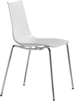 Scab Design Krzesło Zebra Białe Chromowane Z Tworzywa 17347