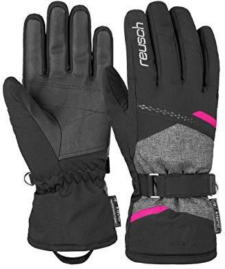 Reusch Damskie rękawiczki Hannah R-TEX XT z delikatnym wzorem blck/blck melang/pink glo, 7,5