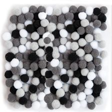 Zdjęcie Pompony Poliestrowe 1 CM MIX Biało-czarny, 120 Szt - Dobra