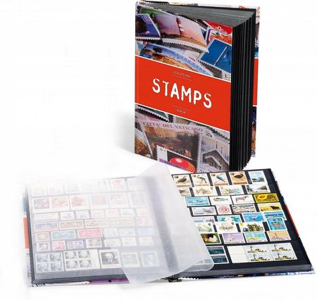 Klaser na znaczki Stamp A4 32 stron czerwony