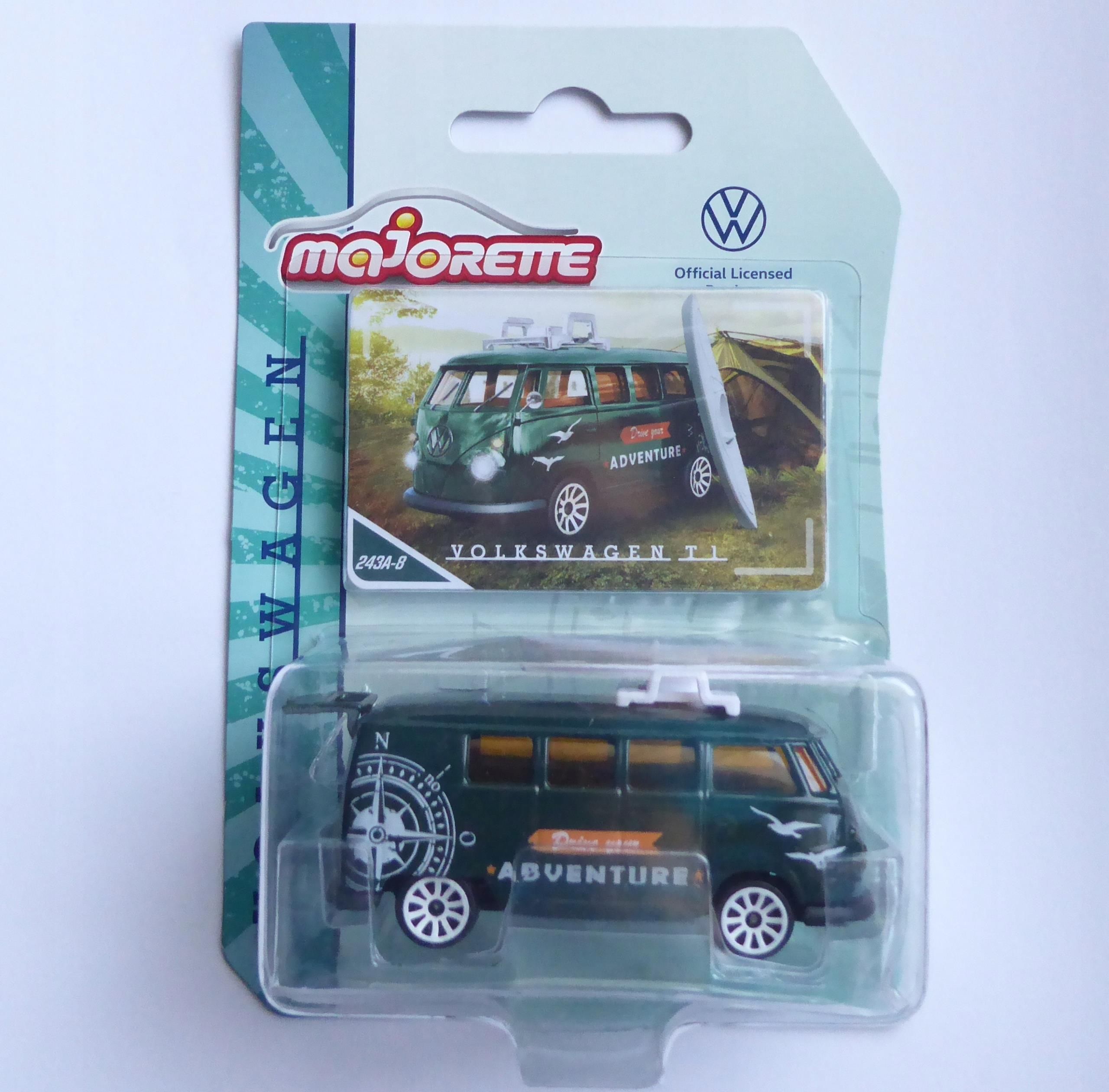 Rimorchio Majorette Volkswagen T1 – Die-cast Scala 1:64, Multicolore, Nuovo 2022