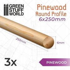 Zdjęcie Pinewood round rod 6x250mm profile sosnowe 3 szt. - Góra Kalwaria