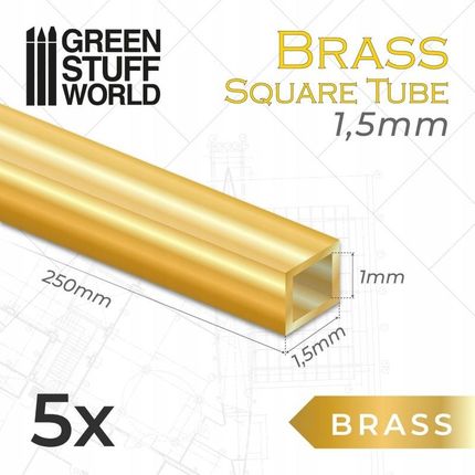 Square Brass tube 1,5mm rurki mosiężne kwadratowe