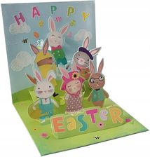 Zdjęcie wielkanocna kartka 3D urocze zajączki Wielkanoc - Swarzędz