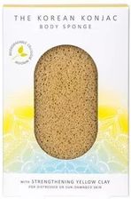 Konjac Gąbka Mandala do ciała z żółtą glinką do skóry zmęczonej, zniszczonej, uszkodzonej przez słońce