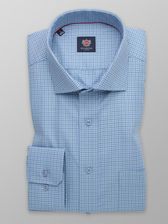 Zdjęcie Błękitna taliowana koszula w kratkę - Libiąż