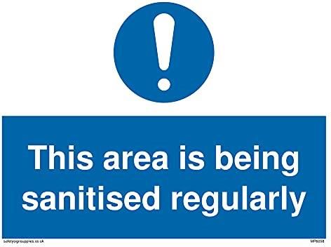 Viking Signs Opakowanie Pięć 'This Area Is Being Sanitised Regular Sign ...