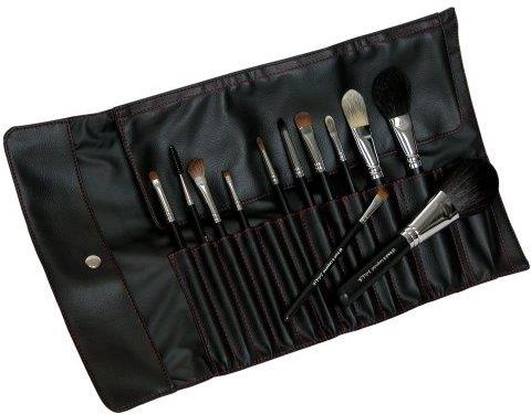Royal & Langnickel Silk Pro Make-up Pinsel Set – 12 Professionelle Pinsel Im Lederetui | Profi-Kosmetikpinsel