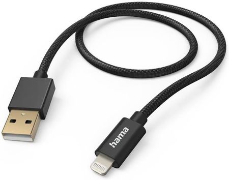 Hama Fabric USB-A / Lightning nylonowy czarny (201544)