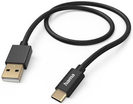 Hama Fabric USB-A / USB-C nylonowy czarny (201545)