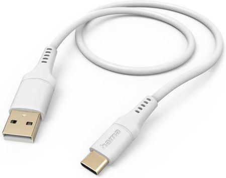 Hama Flexible USB-A / USB-C 1,5m silikon biały (201571)