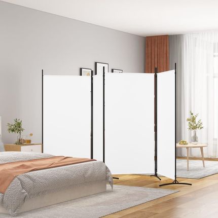 vidaXL Parawan 4 Panelowy Biały 346X180cm Tkanina (350262)