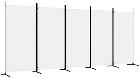 vidaXL Parawan 5 Panelowy Biały 433X180cm Tkanina (350266)