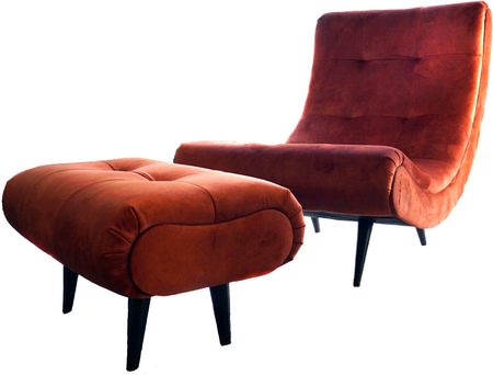 Wygodny fotel z podnóżkiem nowoczesny LENIUCH LINE brązowy, FOTEL DO LEŻENIA DECOSTEEL