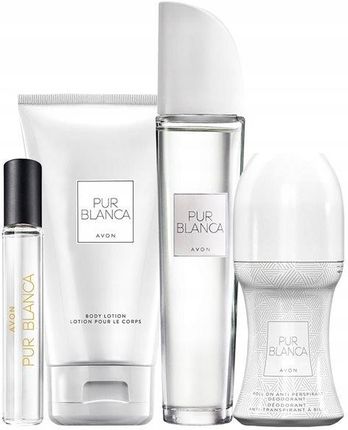 Avon Zestaw Pur Blanca Perfumy Balsam Roll-On 4W1