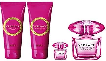 Versace Bright Crystal Absolu Gift Set 90Ml Edp + 100Ml Balsam Do Ciała + 100Ml Shower Gel + 5Ml Edp