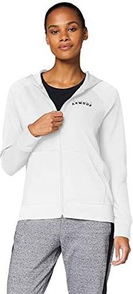 Under Armour Bluza z kapturem Rival Terry FZ, bluza sportowa, niezbędna odzież outdoorowa damska, biała (onyks biały/czarny/czarny (112)), S